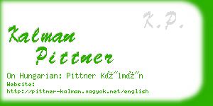 kalman pittner business card
